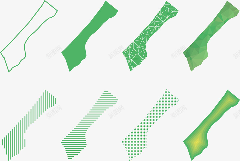 绿色地图png免抠素材_新图网 https://ixintu.com 创意 卡通 彩绘 手绘 特色 绿色 集合