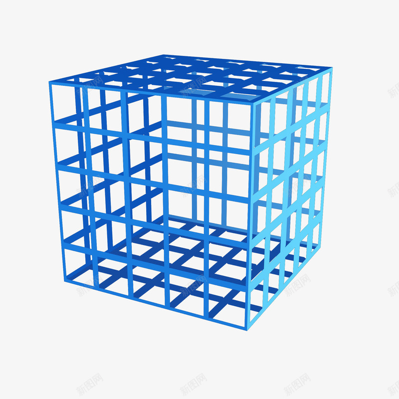 蓝色正方体png免抠素材_新图网 https://ixintu.com 几何 几何立方体 几何线条 手绘 正方体 正方体线条 正方形 线条 蓝色