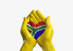 南非心形旗帜手绘素材