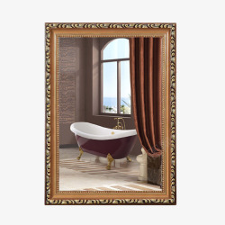 豪华方形浴室镜子素材
