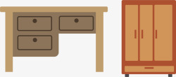 衣柜和桌子矢量图素材