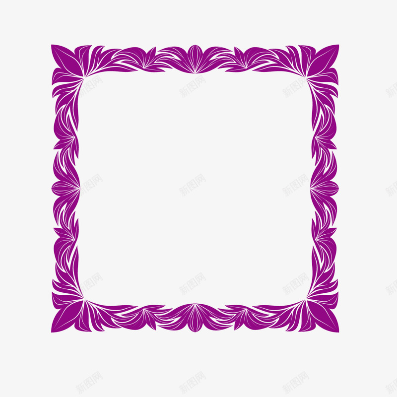 紫色方形花瓣边框竖框png免抠素材_新图网 https://ixintu.com 方形 竖框 竖边框 紫色 花瓣 边框