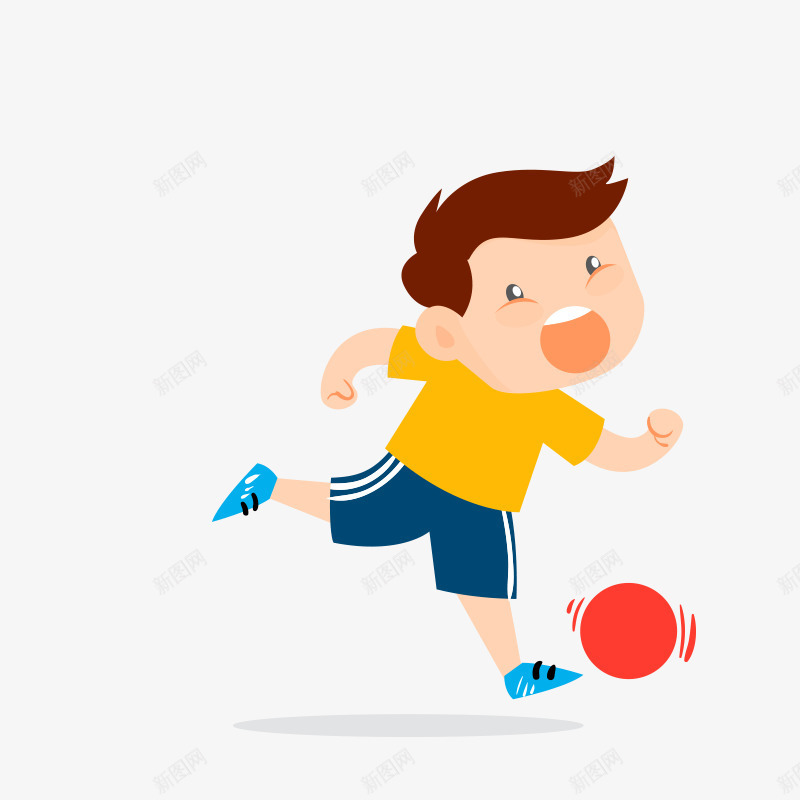 踢足球的小男孩png免抠素材_新图网 https://ixintu.com 人物 卡通 卡通素材 男孩