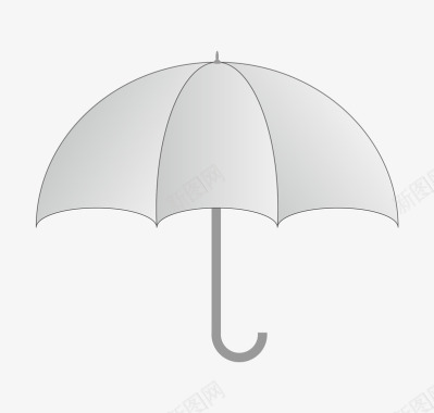 手绘卡通灰色雨伞图标图标