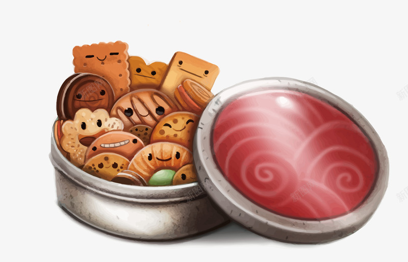 饼干png免抠素材_新图网 https://ixintu.com 卡通 卡通饼干 手绘 手绘饼干 甜品 甜点 矢量饼干 饼干 饼干盒