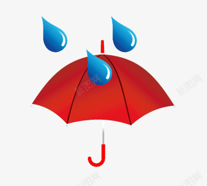 手绘雨伞下雨图标图标