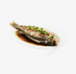 粤菜海鲜实物清蒸鲈鱼高清图片