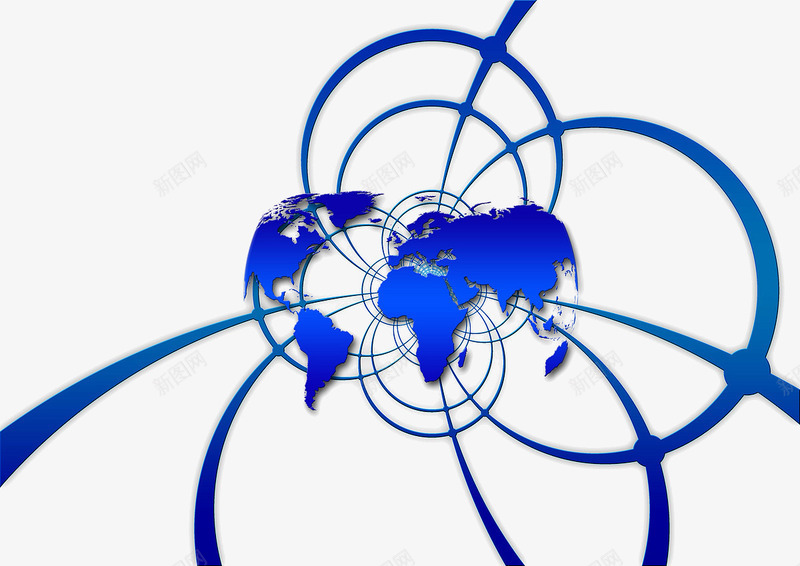蓝色互联网链接png免抠素材_新图网 https://ixintu.com 互联网 商业 地图 科技元素 蓝色 通讯素材 链接