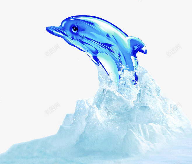 创意小海豚png免抠素材_新图网 https://ixintu.com 创意 小海豚 海豚 蓝色