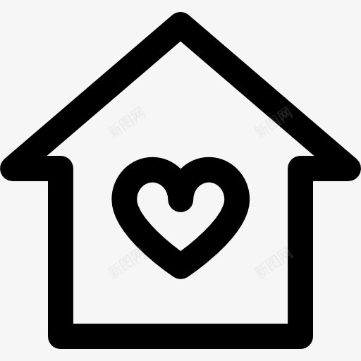 房子图标png_新图网 https://ixintu.com 住宅 家居 建筑 房地产 浪漫 爱的心 的最爱