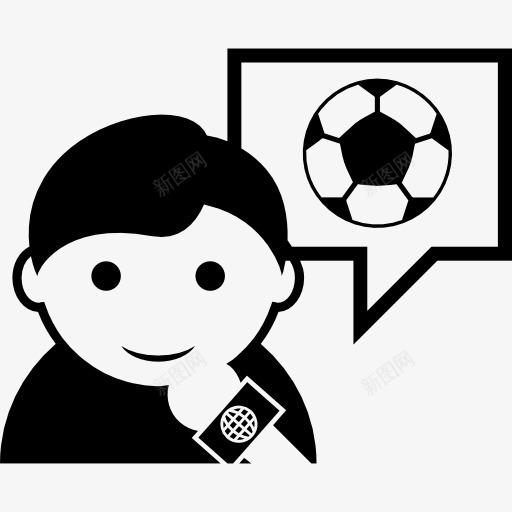 足球记者图标png_新图网 https://ixintu.com 人 新闻报道 新闻记者 气泡 足球 运动