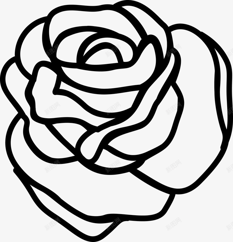 手绘玫瑰花图标png_新图网 https://ixintu.com 卡通玫瑰 卡通玫瑰花 叶子 手绘玫瑰 植物 玫瑰线描图 玫瑰花 玫瑰花矢量图 线描玫瑰 鲜花