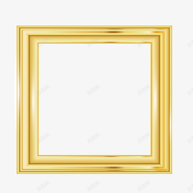 金色方形相框放大框png免抠素材_新图网 https://ixintu.com 放大框 方形 相框 金色