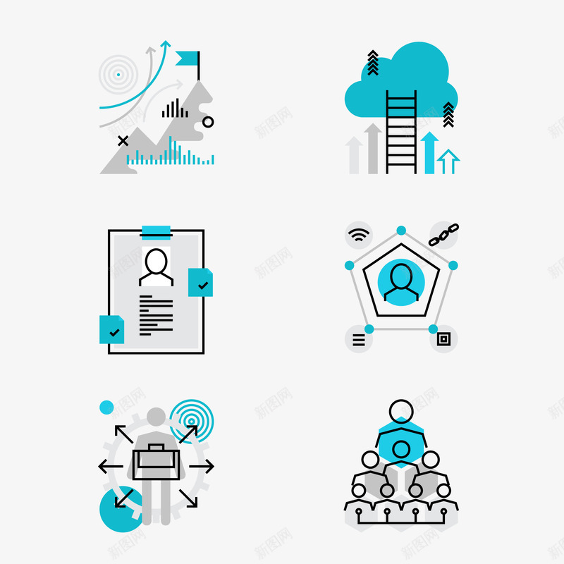 蓝色现代金融商业标合集矢量图图标eps_新图网 https://ixintu.com 免抠图PNG 商业 图标合集 现代 蓝色 金融 矢量图