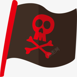 黑色飘摇海盗旗帜素材