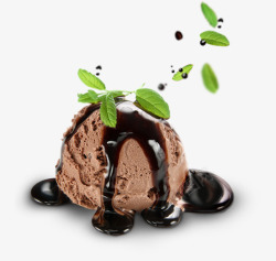 巧克力冰淇淋甜品素材