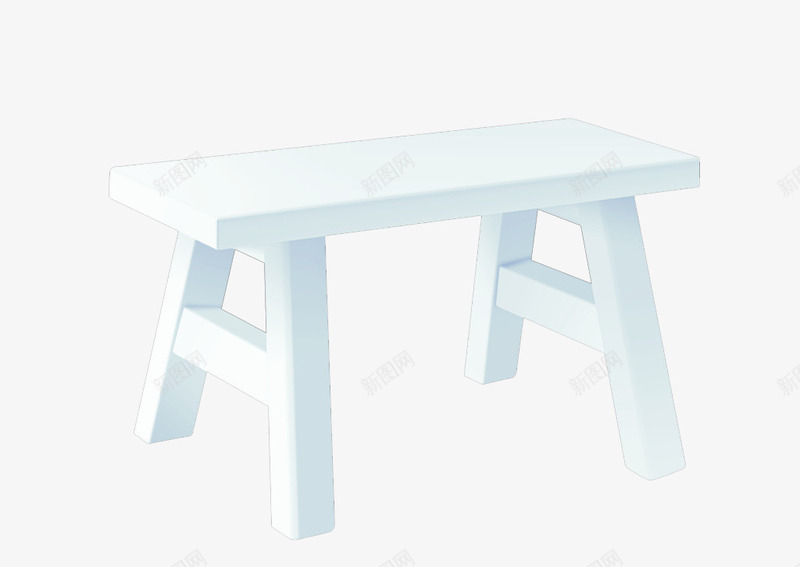长板凳子png免抠素材_新图网 https://ixintu.com 木头 白色 白色板凳 简易凳子