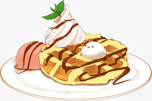 可爱甜品png免抠素材_新图网 https://ixintu.com waffle 冰激凌 华夫饼 薄荷 餐具