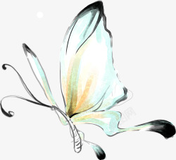 手绘白色唯美蝴蝶造型素材