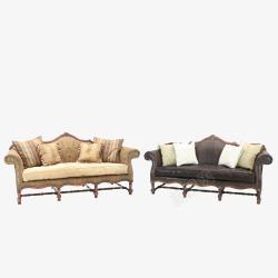 实木双三人沙发hickory后现代三人沙发高清图片