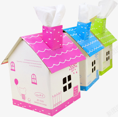 彩色抽纸盒png免抠素材_新图网 https://ixintu.com 小房子造型 方便 紫色 蓝色