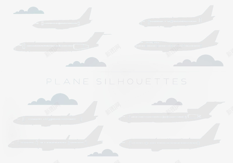小清新飞机图标png_新图网 https://ixintu.com 合集 图标 旅游 浅白色 飞机