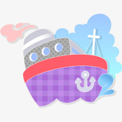 卡通乘风破浪卡通轮船高清图片