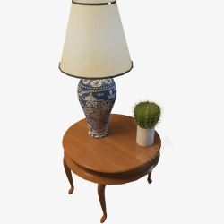 花纹深棕色古典圆木桌植物装饰物古典圆木桌高清图片
