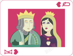 手绘王后手绘扑克牌矢量图高清图片