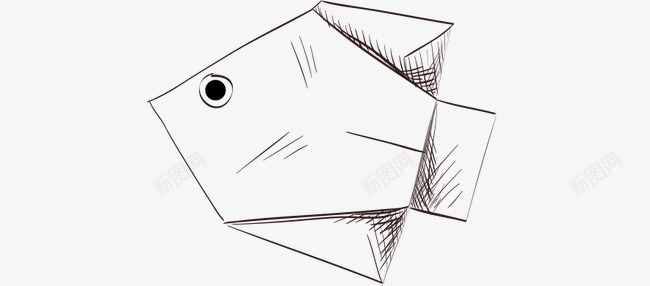 卡通折纸鱼png免抠素材_新图网 https://ixintu.com 卡通 手绘 折纸动物