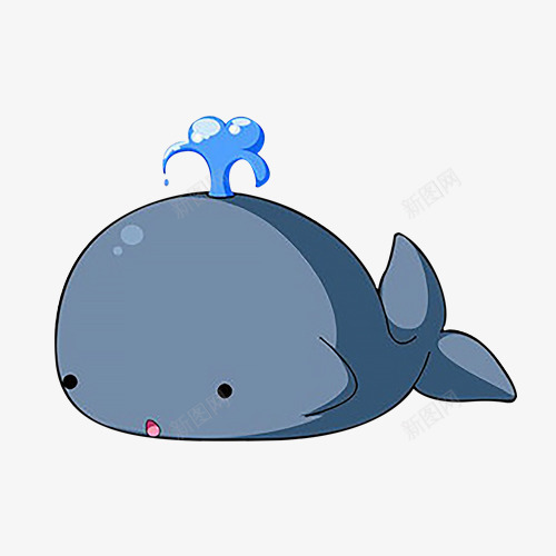 卡通小海豚png免抠素材_新图网 https://ixintu.com 动物 动画 卡通 小海豚 蓝色