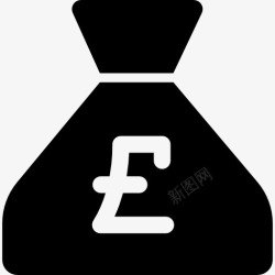 英镑的价值英镑的钱袋子图标高清图片