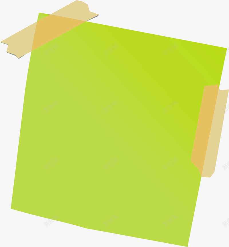 绿色便利贴和黄色胶带png免抠素材_新图网 https://ixintu.com 便利纸 便利贴 办公素材 方形便利贴 正方形 绿色 黄色胶带