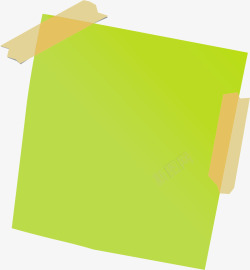 绿色便利贴和黄色胶带素材