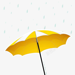 下雨卡通图黄色雨伞高清图片
