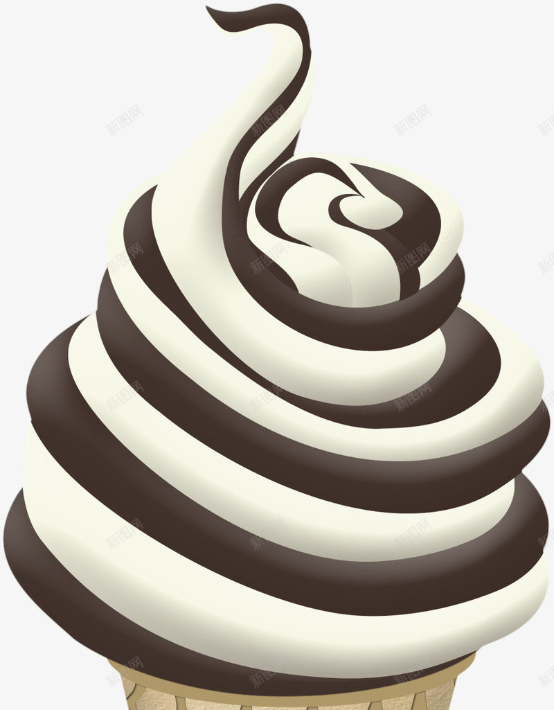 奶油巧克力冰淇淋png免抠素材_新图网 https://ixintu.com 冷饮 甜品 蛋卷