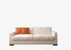 白色沙发和抱枕素材