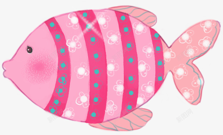 粉色卡通小鱼造型png免抠素材_新图网 https://ixintu.com 卡通 粉色 造型