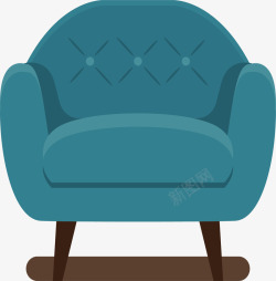 蓝色舒适客厅沙发素材