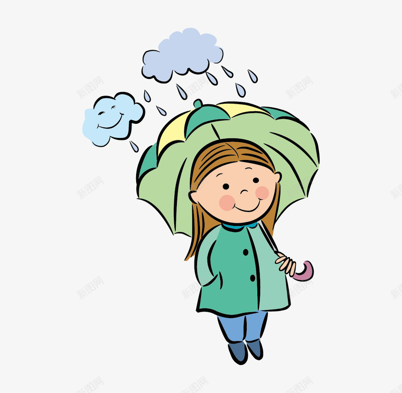 打伞的小女孩png免抠素材_新图网 https://ixintu.com PNG素材 下雨 小女孩 雨伞