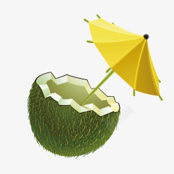 椰子壳雨伞矢量图素材