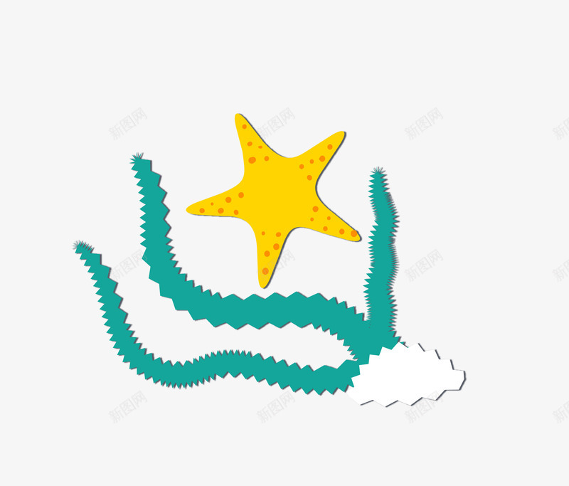 绿色海洋海藻海星矢量图eps免抠素材_新图网 https://ixintu.com 海洋 海藻海星 矢量海星 绿色海藻 矢量图