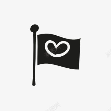 爱情旗帜图标图标