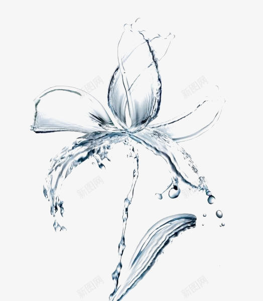 花朵造型水流png免抠素材_新图网 https://ixintu.com PNG 创意 水流 清澈 花朵造型 透明
