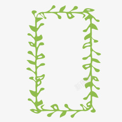 绿色几何体绿色植物边框高清图片