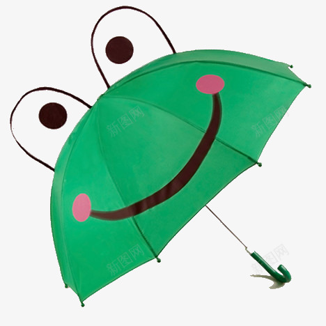 绿色可爱青蛙雨伞png免抠素材_新图网 https://ixintu.com 可爱雨伞 绿色雨伞 雨天 青蛙