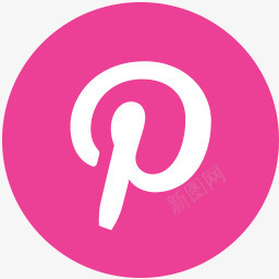 媒体粉红Pinterest圆社图标图标