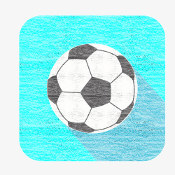 蓝色底色可爱足球的粉笔画高清图片