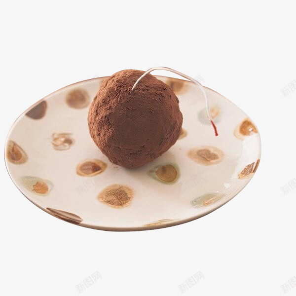 创意可可球和盘子png免抠素材_新图网 https://ixintu.com 可可粉 甜品 甜点 花边盘子 食物