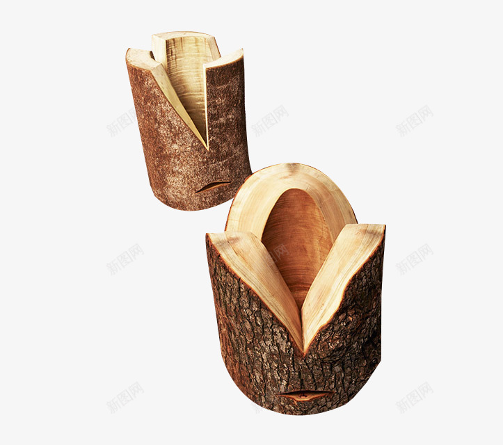 树干笔筒png免抠素材_新图网 https://ixintu.com 木头 木质 树干 笔筒